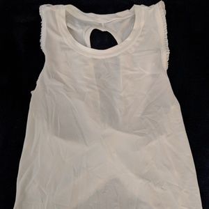 White Lululemon Cropped Tank Top